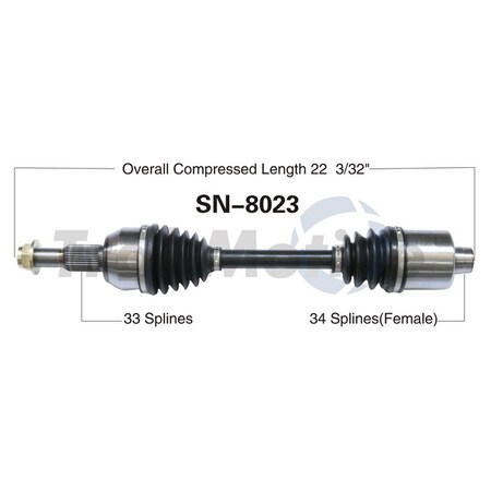 Surtrack Axle Cv Axle Shaft, Sn-8023 SN-8023
